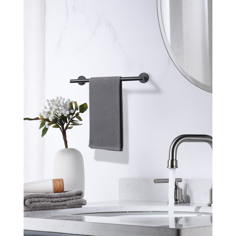 Barre à serviettes murale SUS304, H 2 po x l 16 po x P 3,1 po, Noir mat