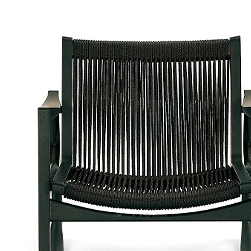 Chaise berçante en chêne, Noir