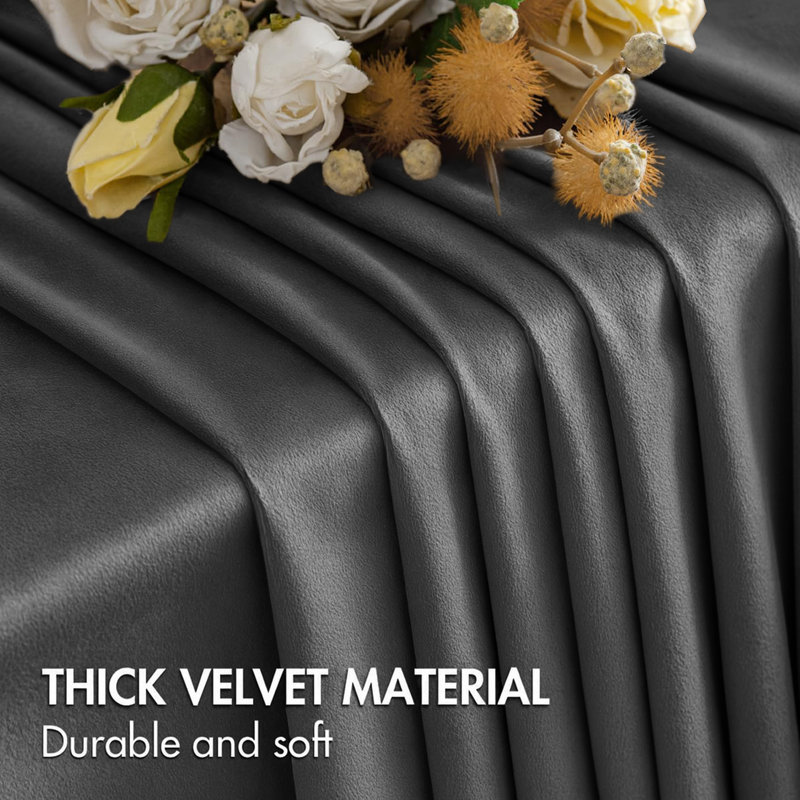 Heavy Velvet Curtains with Eyelet Rings – Thermal Insulated Drapes, 168cm Width x 228cm Drop, Grey