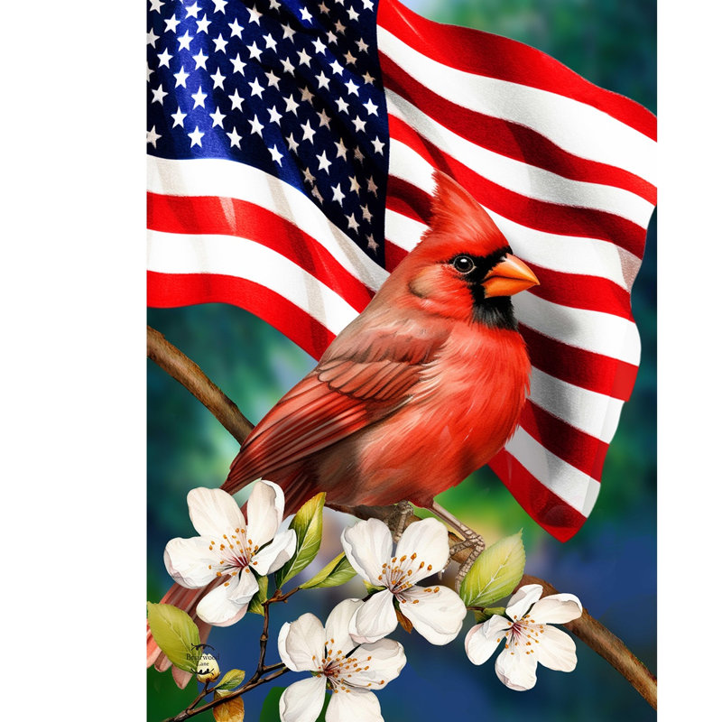 Drapeau de jardin cardinal américain