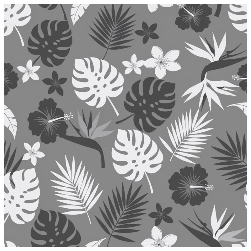 Édredon monochrome à feuilles tropicales, Lit simple