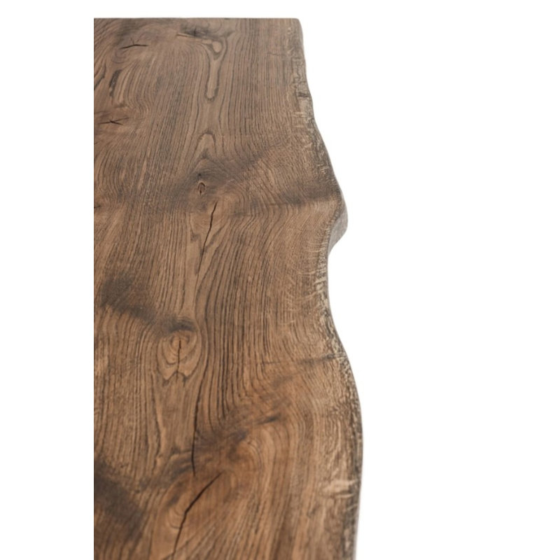 Istanbul Solid Wood Top Metal Base Dining Table