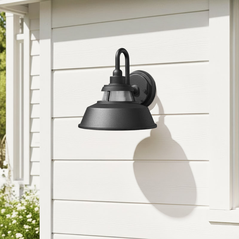 Calum Metal and Aluminium Wall Light, Black, 10" H x 10" W x 10" D