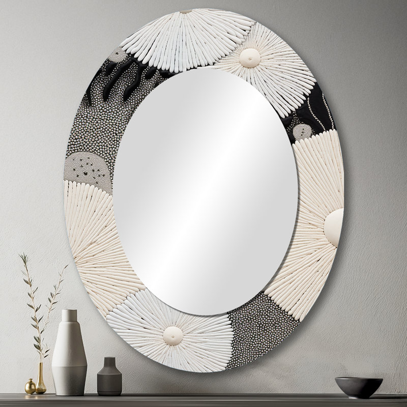 Miroir mural noir et blanc, 43" x 33"