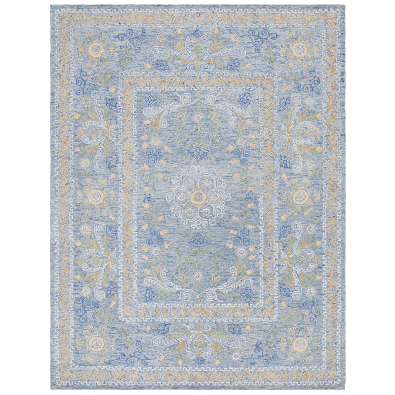 Tapis oriental en laine et coton touffeté à la main avec latex Kreitler, Rectangle 8 pi x 10 pi