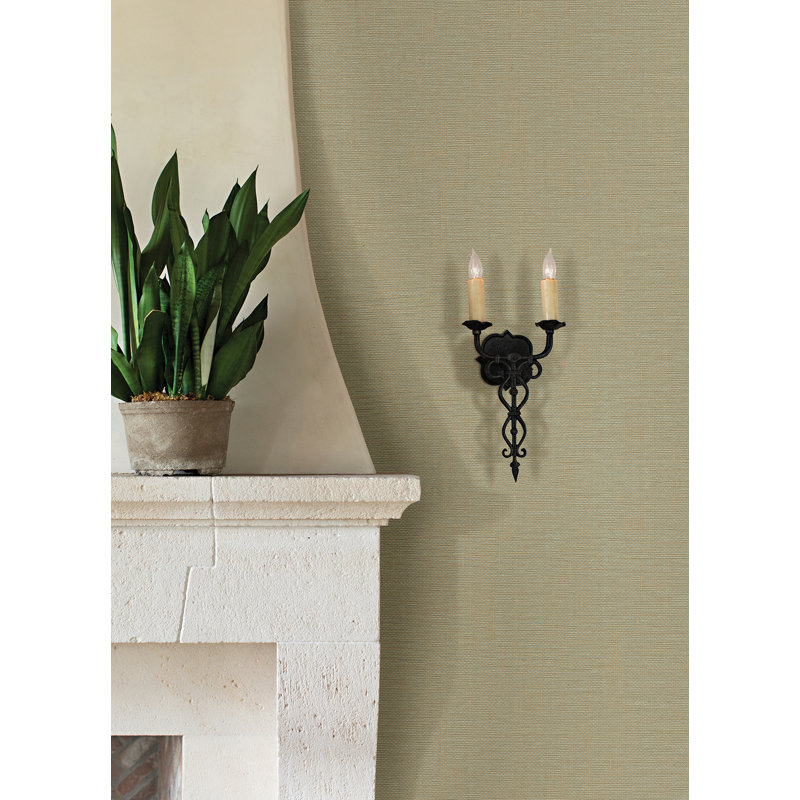 Yanyu Sage Paper Weave Grasscloth Wallpaper, Sage