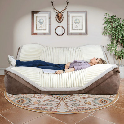 Lie-down Comfort 5.5Ft Oversized Bean Bag Chairs For Adults Chaise Lounge Chair For Bedroom Giant Bean Bag Sofa Couch Floor Sofa Bed