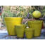 Pots de fleurs cylindriques coniques en céramique émaillée moyenne, lot de 4 - Intérieur/Extérieur-1043963751