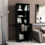Bibliothèque 2 portes noire pour chambre à coucher avec tablettes spacieuses