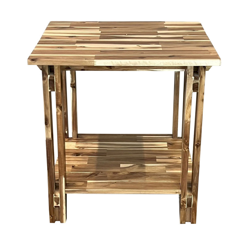 Damius Solid Wood End Table, Natural