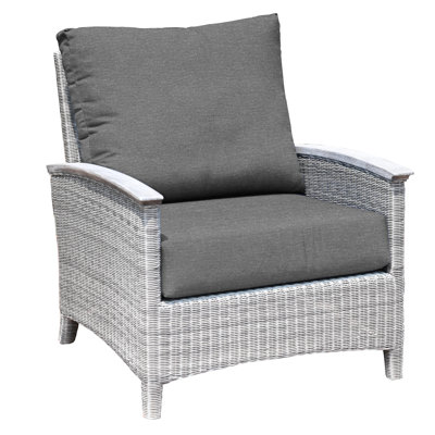 Bella Wicker Teak Outdoor Lounge Chair