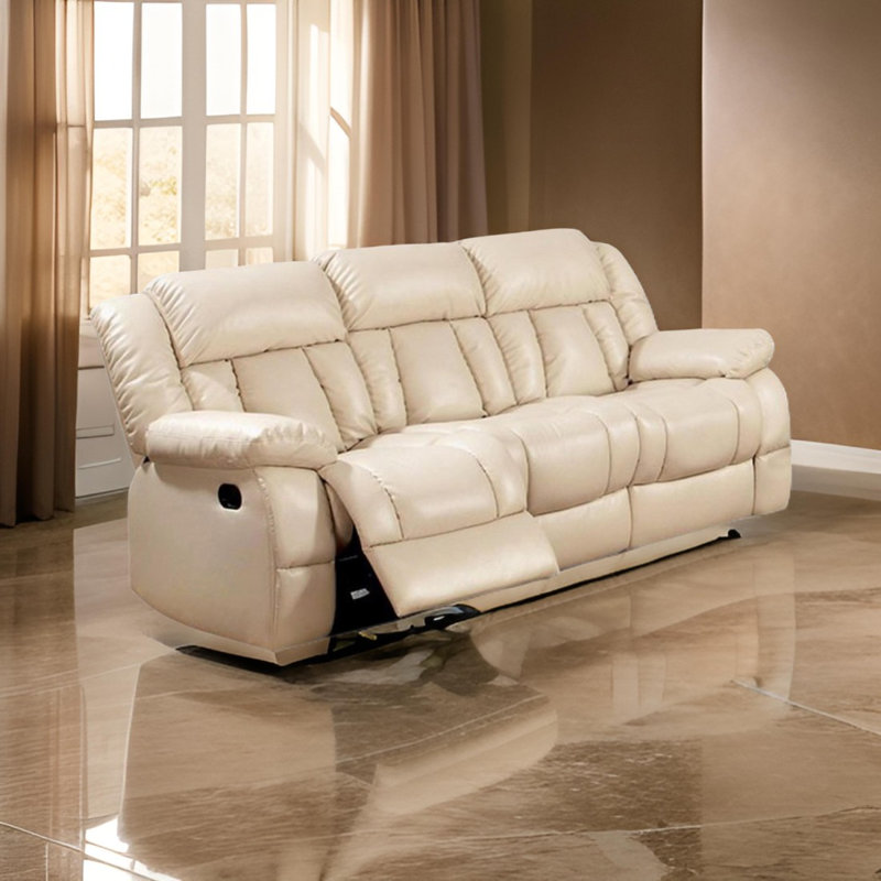 Canapé en cuirette avec 2 fauteuils inclinables Patao