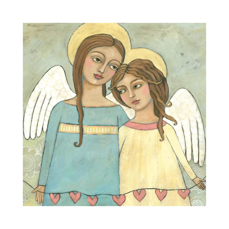 Sisters, Too by Teresa Kogut - Painting on Canvas, Wrapped Canvas, 30.48 cm H x 30.48 cm W