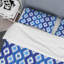 Blue Ikat Ogee - Ensemble de housse de couette abstrait - Microfibre de polyester-215806692