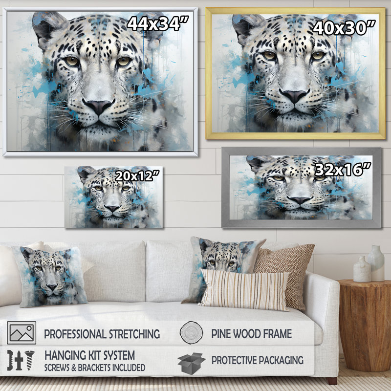 «Cheetah S Stare Dominance III», reproduction sur toile, H 24 po x l 32 po x P 1 po, Cadre simple noir