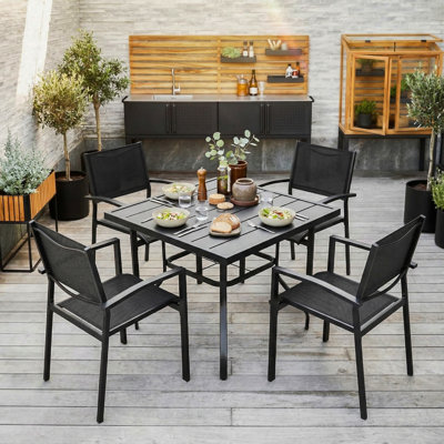 Garden Dining Set with Parasol Hole