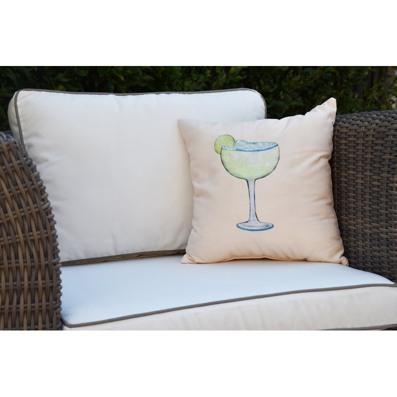 Palm Beach Reversible Throw Pillow, Yellow, 16" x 16"