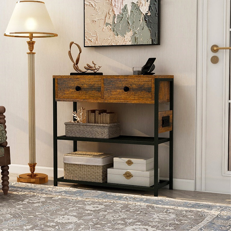 Console polyvalente avec espaces de rangement et de chargement pour les espaces de vie modernes