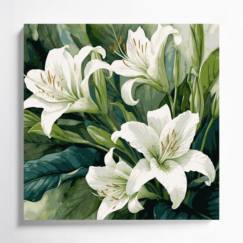 «Botanical Peace Lily», art mural sur toile, H 8 po x l 8 po