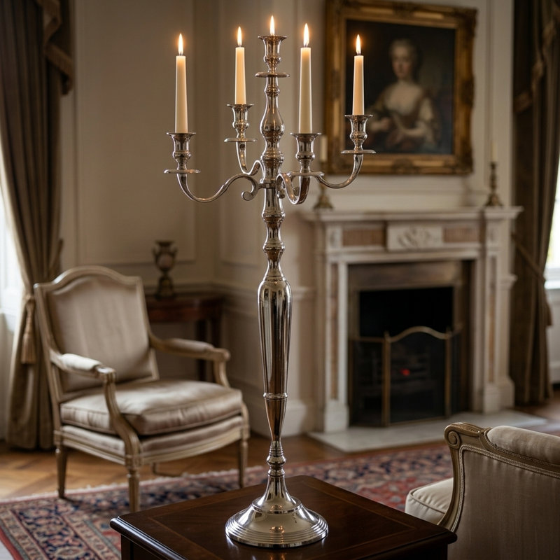 41.3" H Metal 5-Light Candelabra