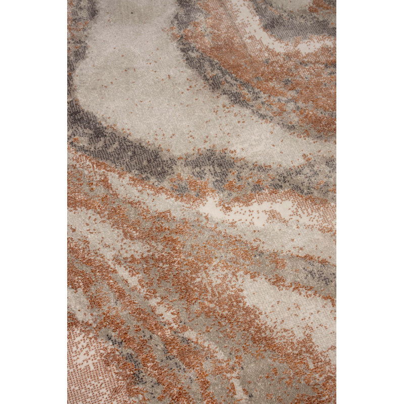 Solar Abstract Area Rug, Round 6'5"