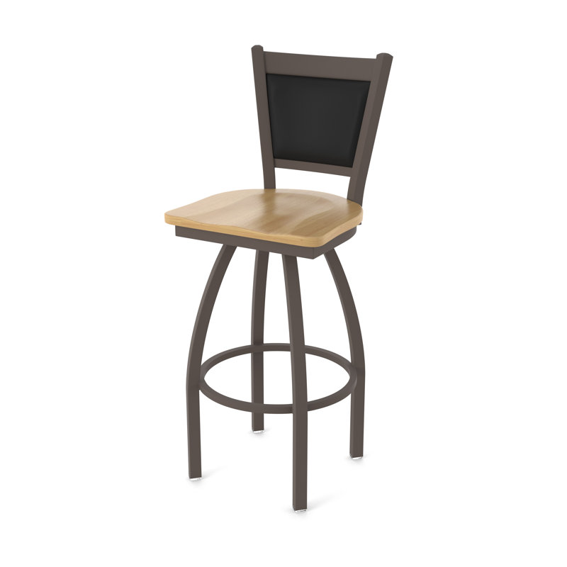 Tabouret pivotant Hadleigh, Chêne Naturel, Bronze, Tabouret de bar (siège d'une hauteur de 36 po)