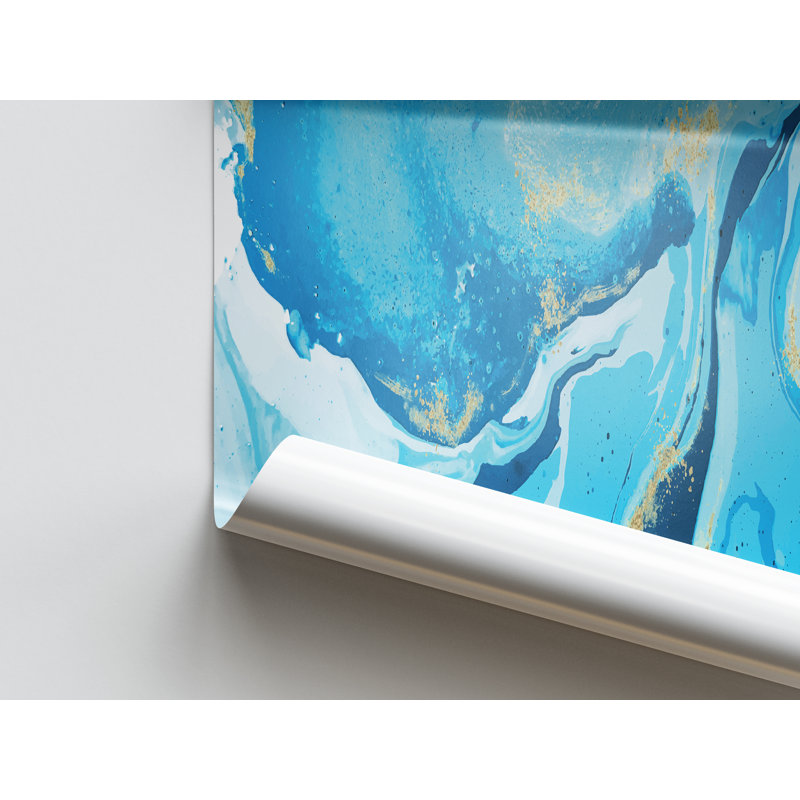 Modern Marble Artwork on Canvas with Shimmery Finish for Elegant Wall Decor, Wrapped Canvas, 60 cm H x 90 cm W