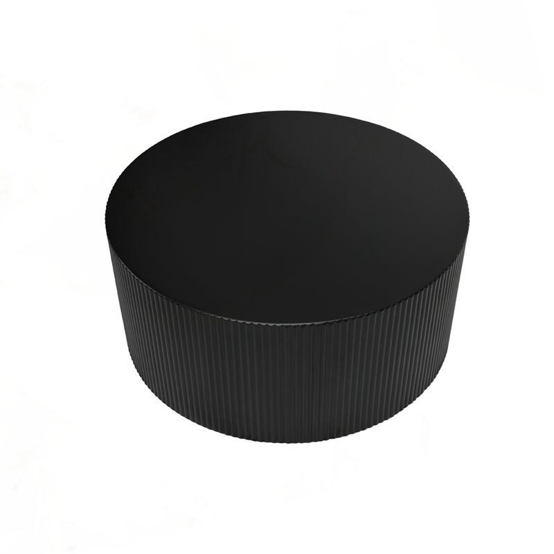 35.83" Modern Round Coffee Table, Black