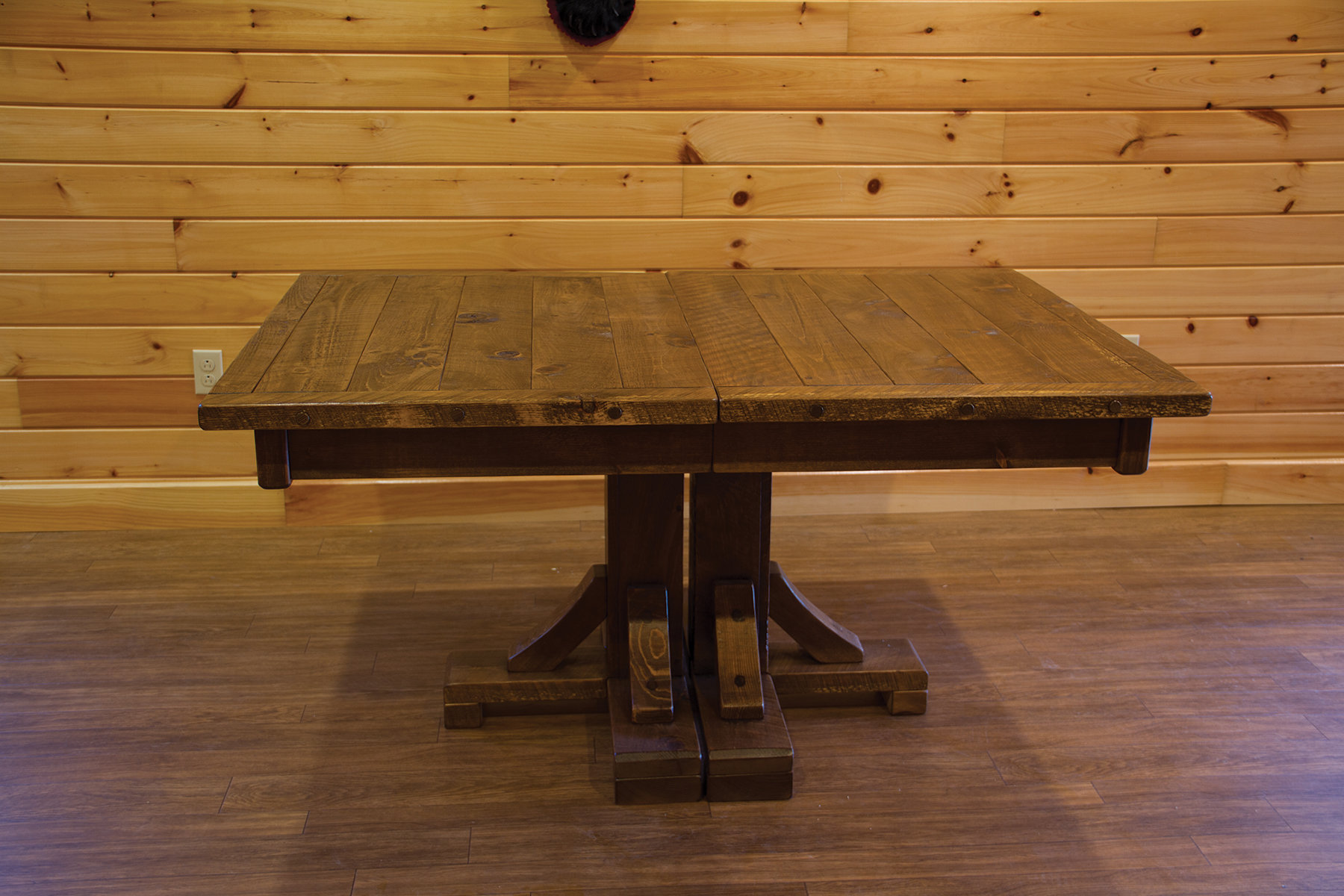 Millwood Pines Bechtold Timber Peg Extendable Solid Wood Dining Table ...