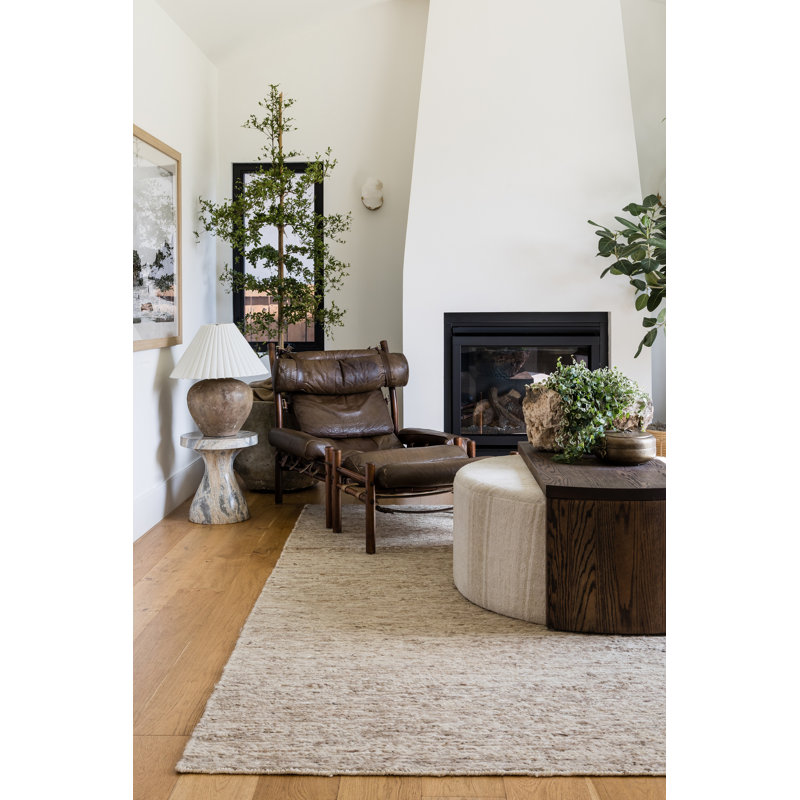 Pure Salt By Momeni Torquay Soumak Machine Weave Jute And Wool Natural Area Rug 6' X 6' Round, Brown, Rectangle 5' x 8'