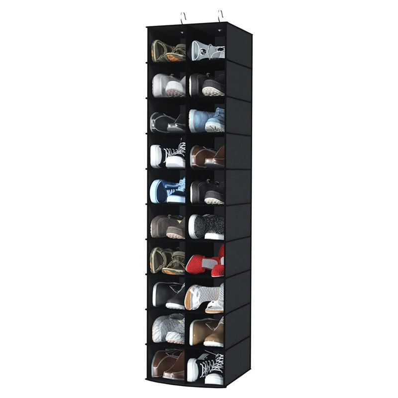 20 paires de rangement à chaussures suspendu, Noir