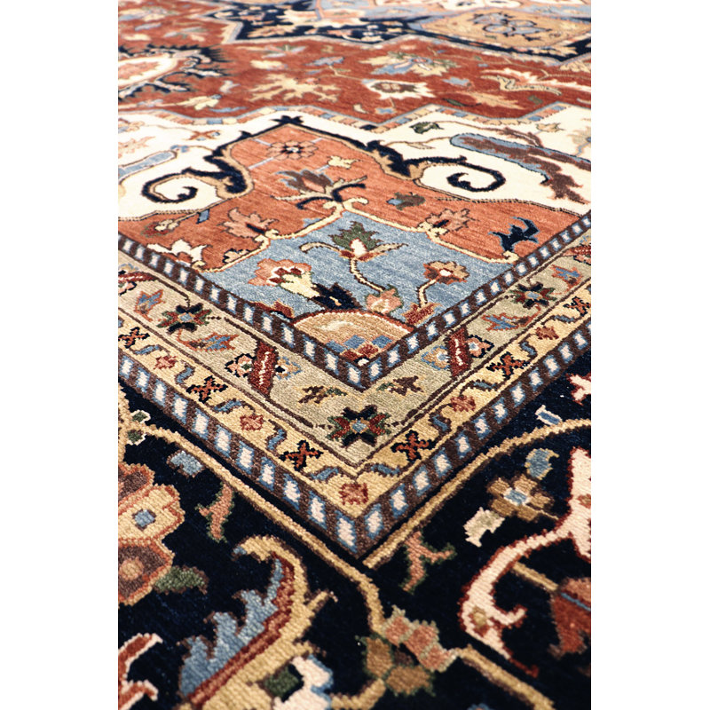 Hand Knotted Wool Oriental Area Rug, Rectangle 11'6" x 15'