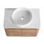 Meuble-lavabo de salle de bain avec lavabo d'art en céramique 42 po, 1 tablette de rangement, 2 portes à fermeture en douceur, contreplaqué - pratique et fonctionnel