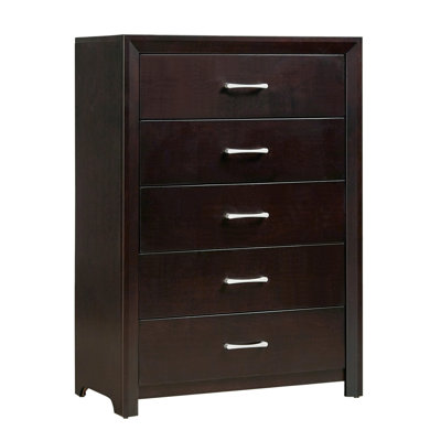 Mobilier de chambre à coucher contemporain avec poignées de bar 5 pièces