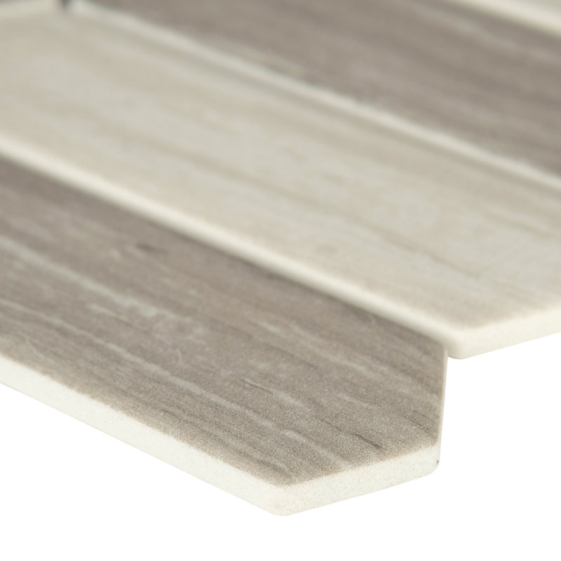 Spire 10 in. x 14 in. Glossy Glass Mosaic Wall Tile, Ashwood