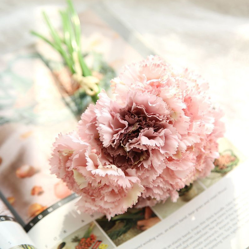 Faux Silk Carnation Arrangement, Pink Purple