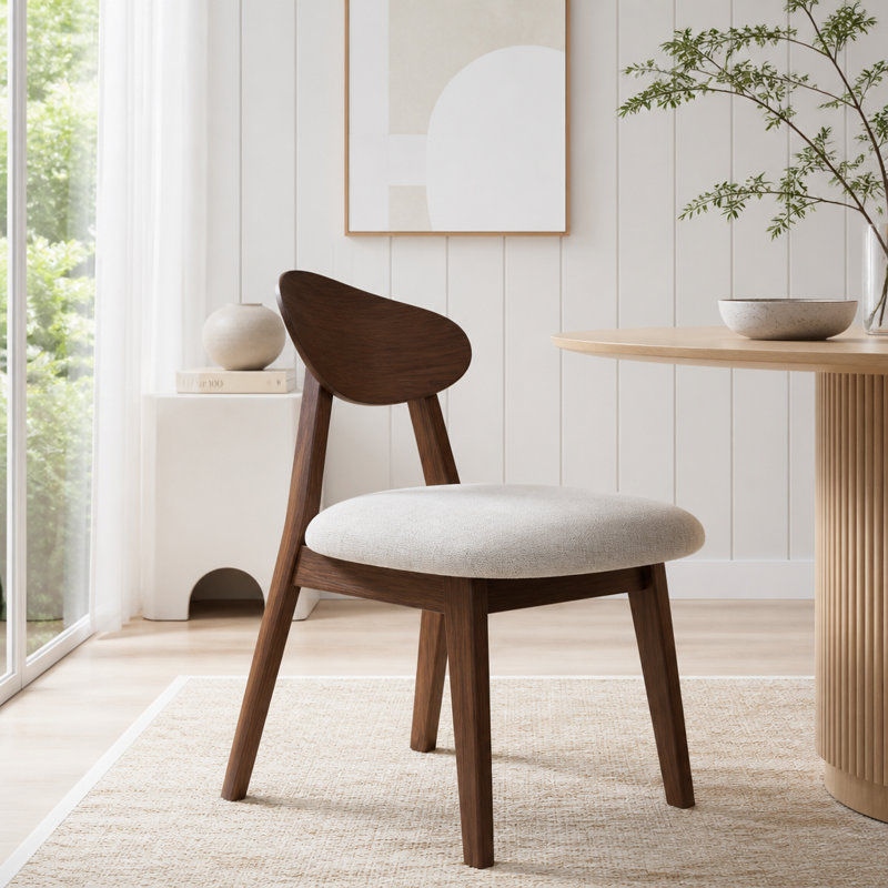 Chaise de salle à manger 4 pièces, Dark Gray -4pcs, Noyer
