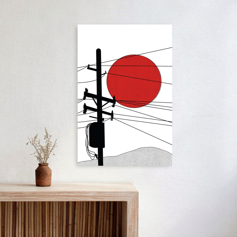 Art japonais de paysage japonais abstrait, H 24 po x l 16 po