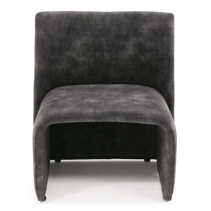 Fauteuil Corven Accent en tissu gris foncé