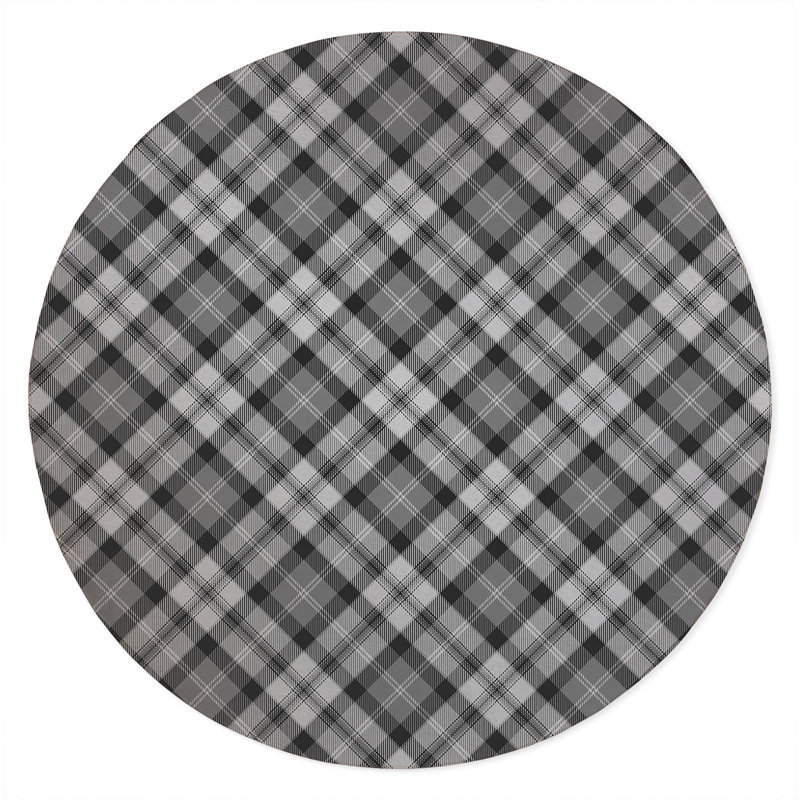 Anthony Plaid Non-Slip Outdoor Rug, Round 5'