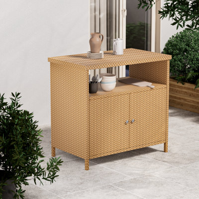 Caetlin Rectangular Wicker/Rattan Outdoor Buffet & Console Table