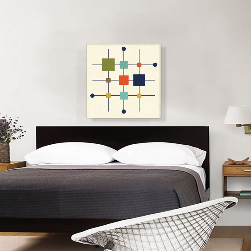 «Mid-Century Modern on Rods» - Impression sur toile tendue, H 26 po x l 26 po x P 0,75 po