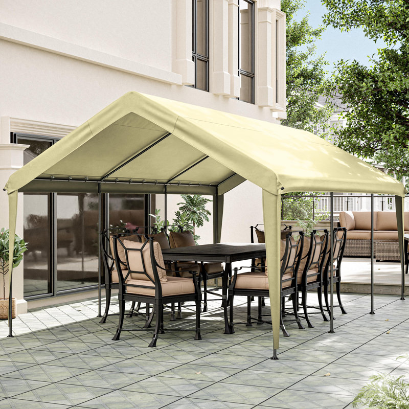Abri d'auto 12 x 20 pi, housse de remplacement pour abri d'auto (toit non inclus), Jaune pastel
