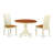 Devoe 4 - Person Rubberwood Solid Wood Dining Set-750009073-750009074-750009084