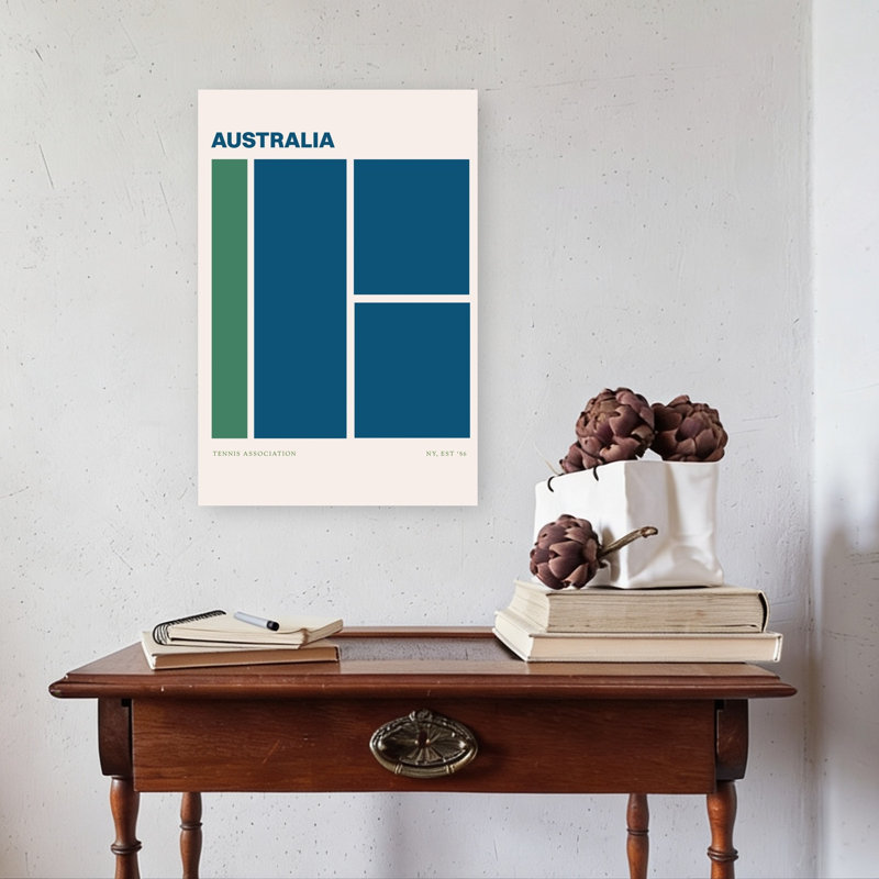 Australiatennis Abstract Classic Geometric Wall Art Print 1 Piece Wrapped Canvas Wall Art, 60.96cm H x 40.64cm W