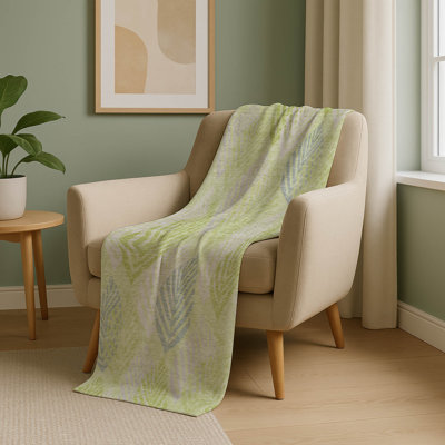 Addison Machine Washable Sherpa ASB744 Floral Throw Blanket
