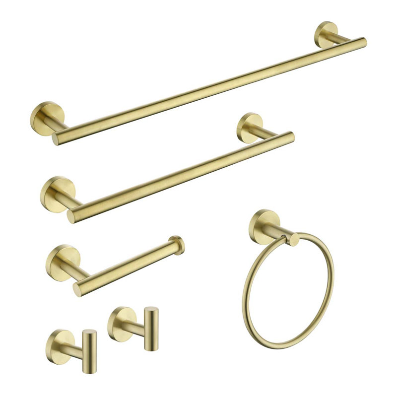 6 - Piece Bathroom Hardware Set, Gold