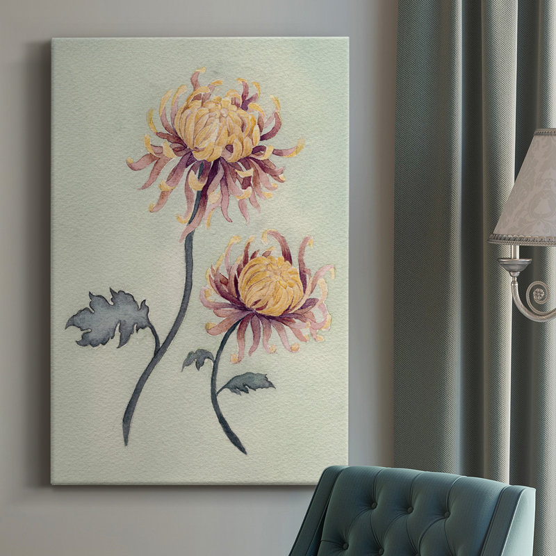 «Chrysanthemum Beauty II», peinture sur toile tendue, H 18 po x l 12 po x P 1 po