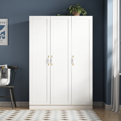 69.7"H 3-Door Armoire Wardrobe With Hanging Rod & Shelves