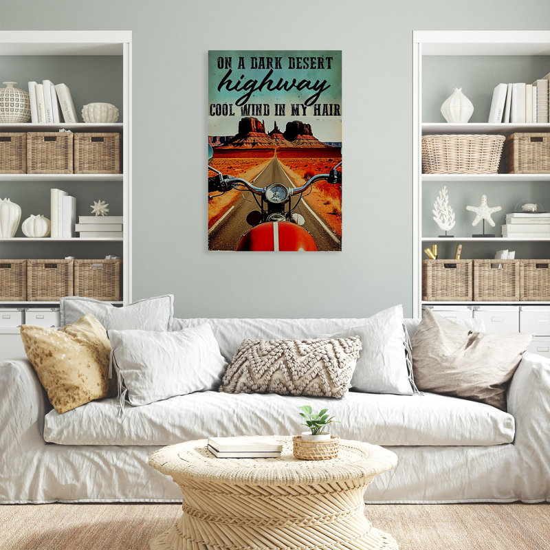 «On A Dark Desert Highway», impression sur toile, H 20 po x l 16 po x P 1,25 po